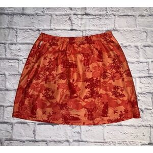 Nike Golf Fit Dri Fit Skirt Skort L 12-15‎ Golfer Print Orange Preppy Fun